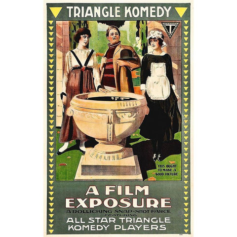 A Film Exposure,  1917 Gold Ornate Wood Framed Art Print with Double Matting by Hollywood Photo Archive