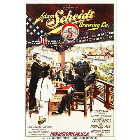 Brewing, 1900 Gold Ornate Wood Framed Art Print with Double Matting by Hollywood Photo Archive