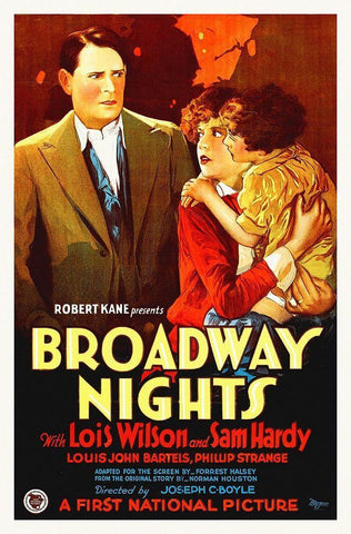 Broadway Nights, 1927 White Modern Wood Framed Art Print with Double Matting by Hollywood Photo Archive