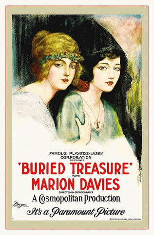 Buried Treasure, Marion Davies, 1922 Black Ornate Wood Framed Art Print with Double Matting by Hollywood Photo Archive