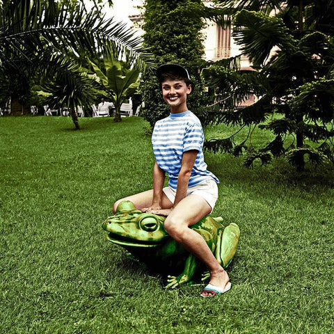 Audrey Hepburn Black Modern Wood Framed Art Print by Hollywood Photo Archive