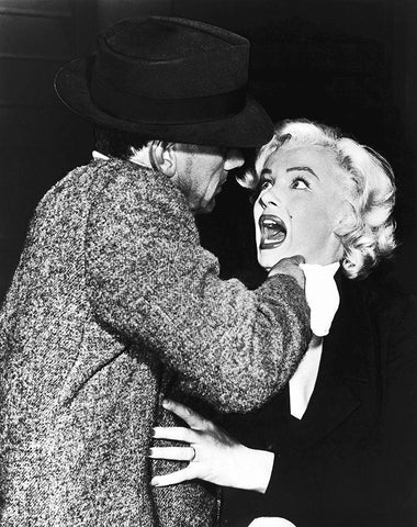 Marilyn Monroe White Modern Wood Framed Art Print with Double Matting by Hollywood Photo Archive