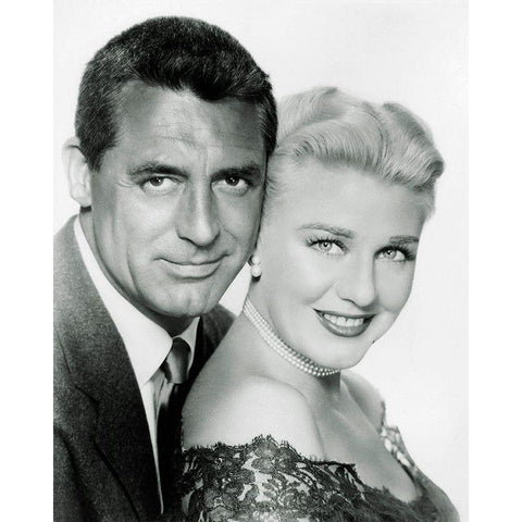 Cary Grant with Ginger Rogers White Modern Wood Framed Art Print by Hollywood Photo Archive