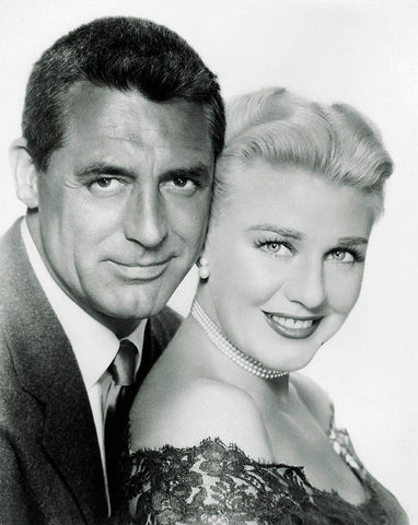 Cary Grant with Ginger Rogers White Modern Wood Framed Art Print with Double Matting by Hollywood Photo Archive