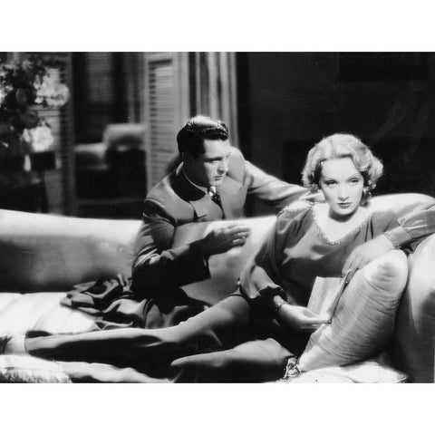 Cary Grant with Marlene Dietrich - Blonde Venus Black Modern Wood Framed Art Print by Hollywood Photo Archive