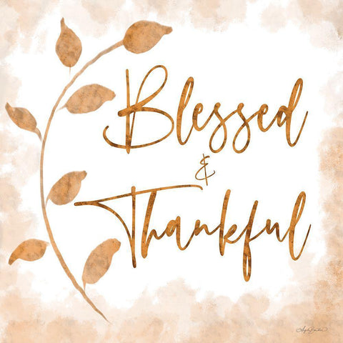 Blessed And Thankful Black Modern Wood Framed Art Print by Bawden, Angela