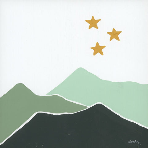 Modern Mountain I White Modern Wood Framed Art Print with Double Matting by Chavez, April