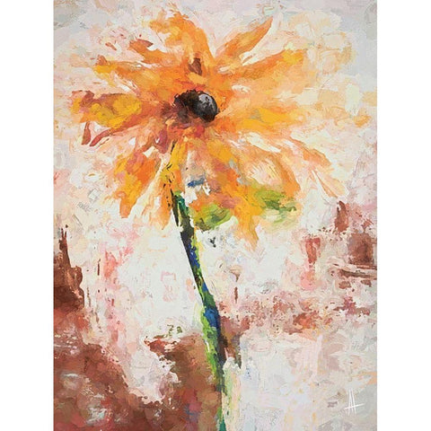 Lovely Yellow Black Modern Wood Framed Art Print by Thouthip, Anne