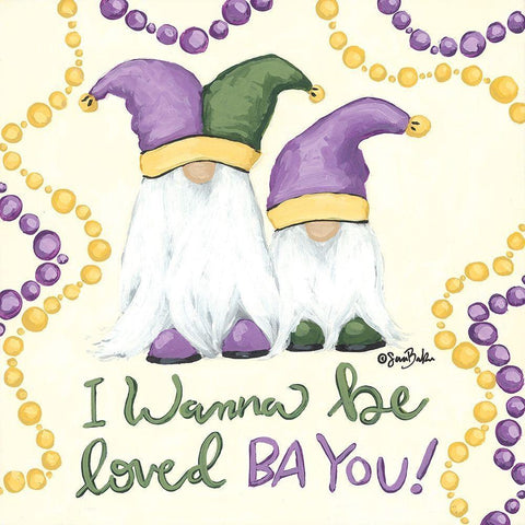 Loved Ba You Black Ornate Wood Framed Art Print with Double Matting by Baker, Sara
