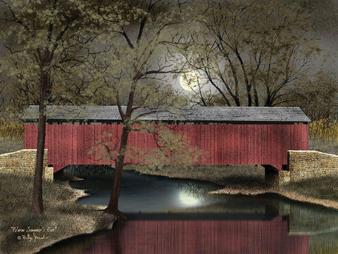 Warm Summers Eve Black Ornate Wood Framed Art Print with Double Matting by Jacobs, Billy