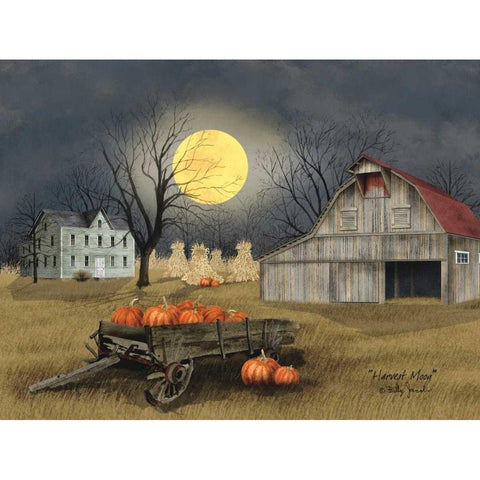 Harvest Moon Black Modern Wood Framed Art Print by Jacobs, Billy