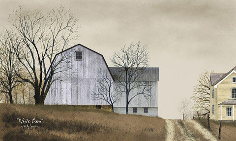 White Barn White Modern Wood Framed Art Print with Double Matting by Jacobs, Billy