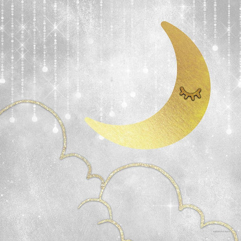 Gold Moon Black Modern Wood Framed Art Print by Bluebird Barn