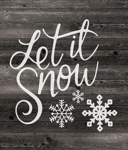 Let It Snow White Modern Wood Framed Art Print with Double Matting by Bluebird Barn