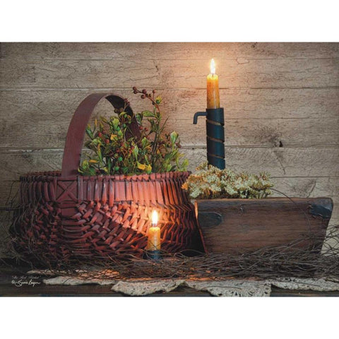 The Red Basket White Modern Wood Framed Art Print by Boyer, Susie