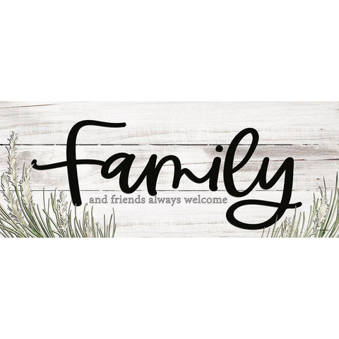 Family and Friends Always Welcome Black Modern Wood Framed Art Print by Boyer, Susie