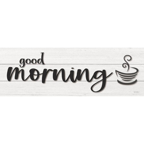 Good Morning Black Modern Wood Framed Art Print by Boyer, Susie
