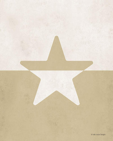 Neutral Nursery Half Star White Modern Wood Framed Art Print with Double Matting by Lady Louise Designs