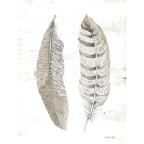 Feather II White Modern Wood Framed Art Print by Jacobs, Cindy
