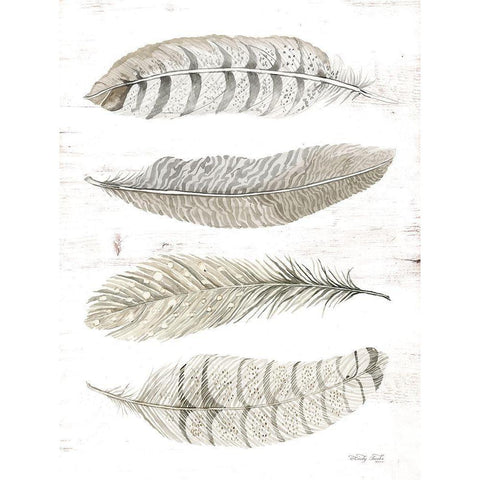 Feather Quad White Modern Wood Framed Art Print by Jacobs, Cindy