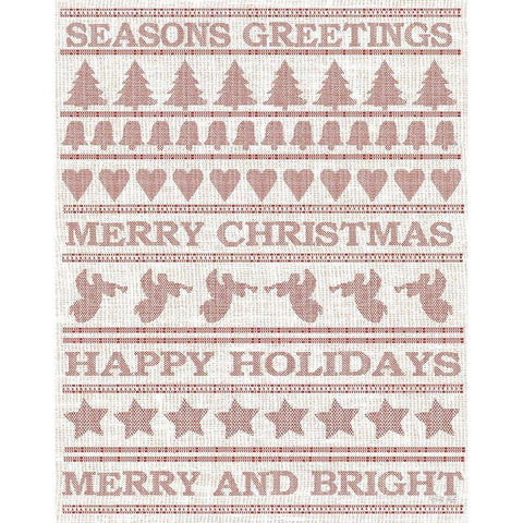 Holiday Sentiments Stitchery I Gold Ornate Wood Framed Art Print with Double Matting by Jacobs, Cindy