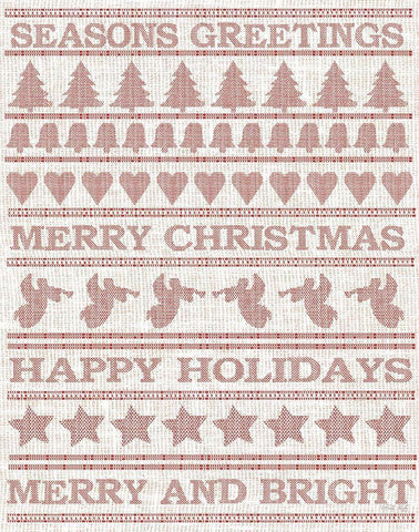 Holiday Sentiments Stitchery I White Modern Wood Framed Art Print with Double Matting by Jacobs, Cindy