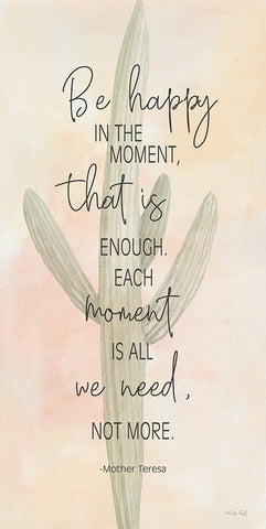 Be Happy in the Moment White Modern Wood Framed Art Print with Double Matting by Jacobs, Cindy