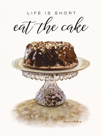 Eat the Cake Black Modern Wood Framed Art Print by Mohr, Bonnie