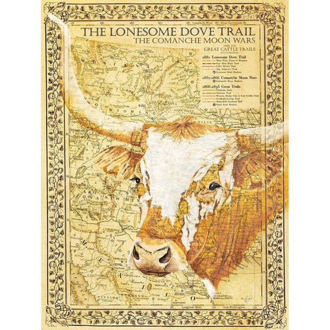 Lonesome Dove Trail Black Modern Wood Framed Art Print with Double Matting by Fifer, Diane