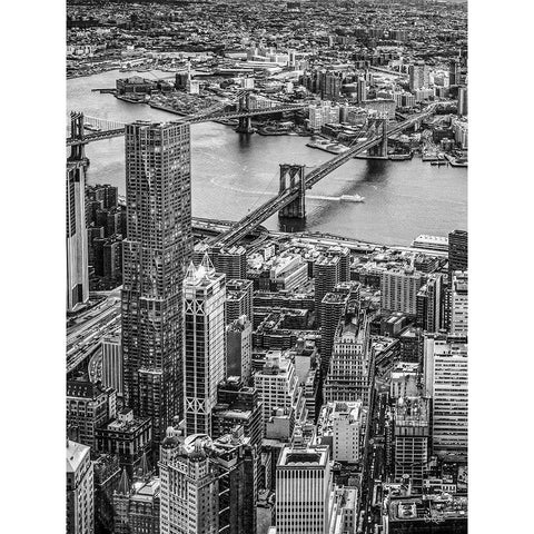 Cityscape Black Modern Wood Framed Art Print with Double Matting by Quillen, Donnie