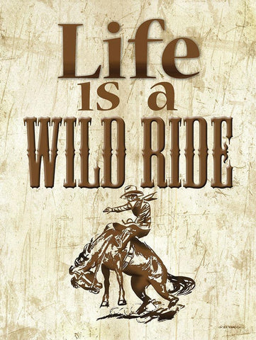 Life is a Wild Ride White Modern Wood Framed Art Print with Double Matting by Wargo, Ed