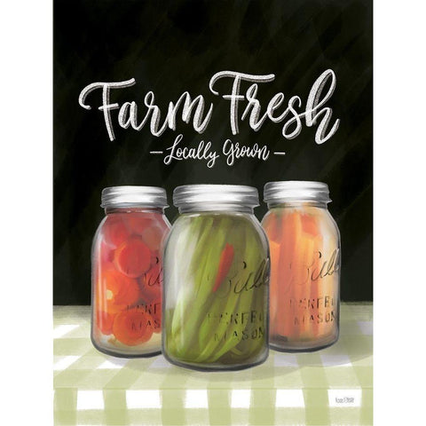 Farm Fresh Veggies Black Modern Wood Framed Art Print with Double Matting by House Fenway