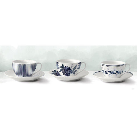 Tea Time White Modern Wood Framed Art Print by House Fenway
