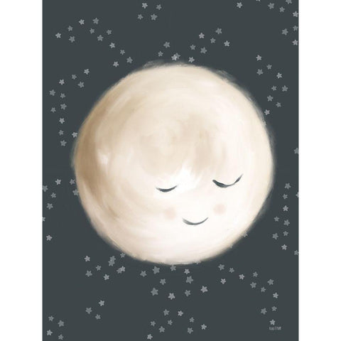Happy Little Moon II Black Modern Wood Framed Art Print by House Fenway