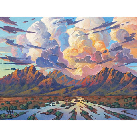 The Desert Will Live White Modern Wood Framed Art Print by Hawkins, William