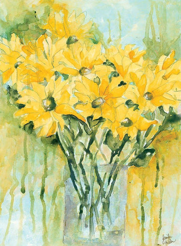Vase of Cheer White Modern Wood Framed Art Print with Double Matting by Holden, Jennifer