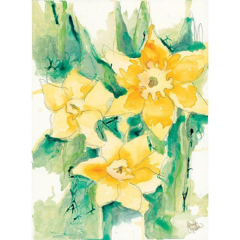 First Blooms Gold Ornate Wood Framed Art Print with Double Matting by Holden, Jennifer