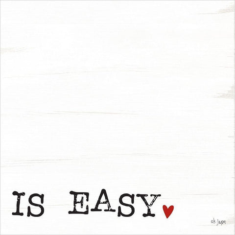 Loving You is Easy II Black Modern Wood Framed Art Print with Double Matting by Jaxn Blvd.