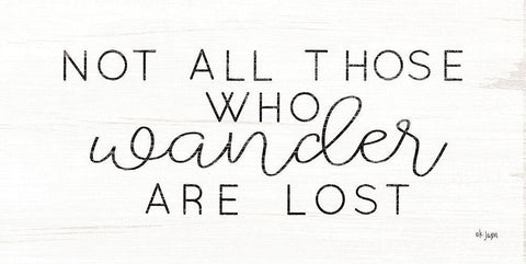 Not All Who Wander are Lost Black Ornate Wood Framed Art Print with Double Matting by Jaxn Blvd.