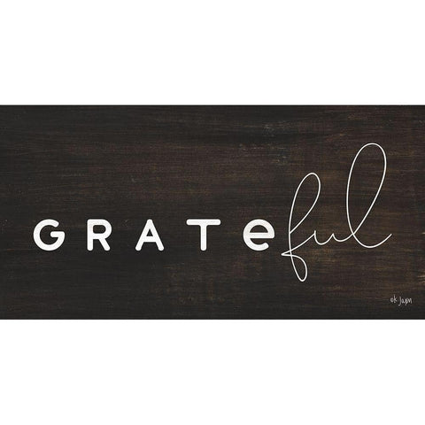 Grateful Black Modern Wood Framed Art Print with Double Matting by Jaxn Blvd.