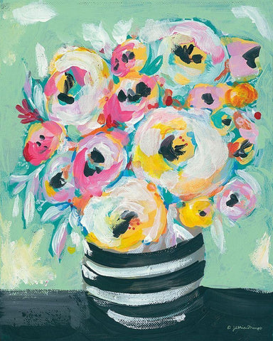 Symphony of Roses White Modern Wood Framed Art Print with Double Matting by Mingo, Jessica