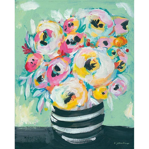Symphony of Roses Gold Ornate Wood Framed Art Print with Double Matting by Mingo, Jessica