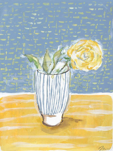Rose in Glass I White Modern Wood Framed Art Print with Double Matting by Mingo, Jessica