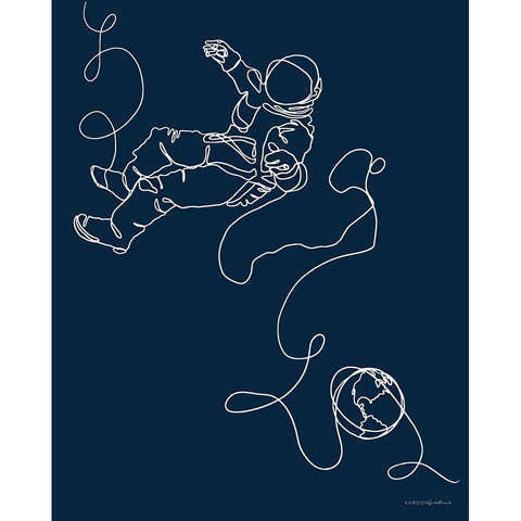 Lines in Space 1 Black Modern Wood Framed Art Print by Kamdon Kreations