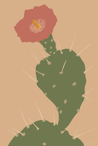 Pretty Prickle 1 White Modern Wood Framed Art Print with Double Matting by Kamdon Kreations
