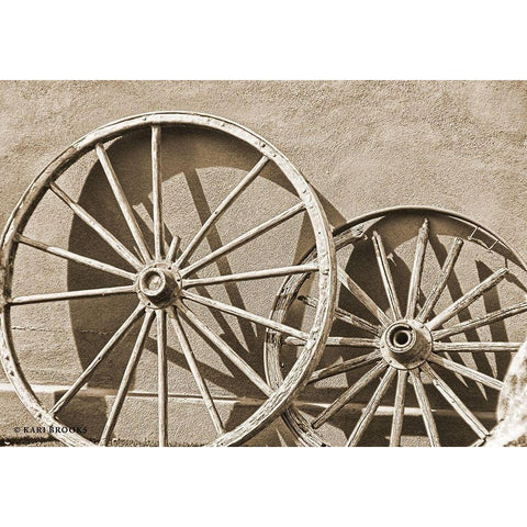 Like a Wagon Wheel Gold Ornate Wood Framed Art Print with Double Matting by Brooks, Kari