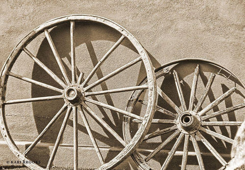 Like a Wagon Wheel Black Ornate Wood Framed Art Print with Double Matting by Brooks, Kari