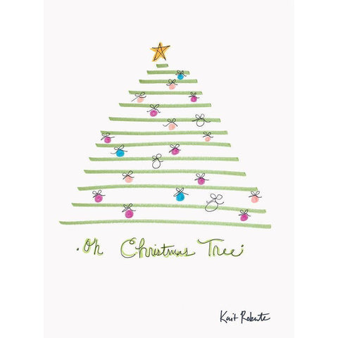 Oh Christmas Tree Gold Ornate Wood Framed Art Print with Double Matting by Roberts, Kait