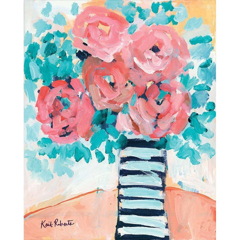 Fancy and Floral Black Modern Wood Framed Art Print by Roberts, Kait