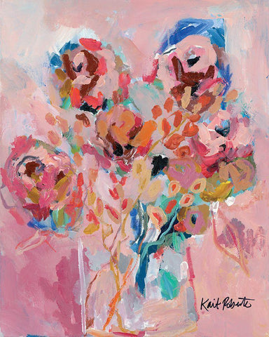 Dream Blooms White Modern Wood Framed Art Print with Double Matting by Roberts, Kait